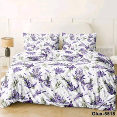 Бязь постільна білизна полуторний комплект білий лаванда