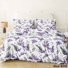 Простирадло на резинці 140-200 білий лаванда 4129