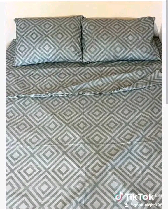 Простирадло на резинці 140*200 бязь Голд Люкс сірі ромби