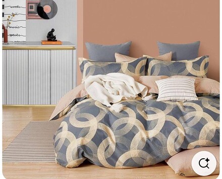 простирадло двоспальне 200-220 4149 сірий круги